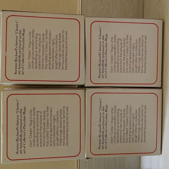 HOST PICK⭐Vintage 1982 Normal Rockwell Collector's Mug Set Trimmed In 24K Gold - Picture 3 of 5